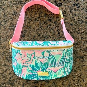 Lilly Pulitzer Pink and Green Floral Fanny Pack